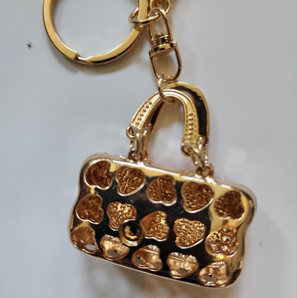 Green & Gold Handbag Charm, Keychain - Picture 4 of 4